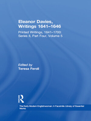 cover image of Eleanor Davies, Writings 1641�1646